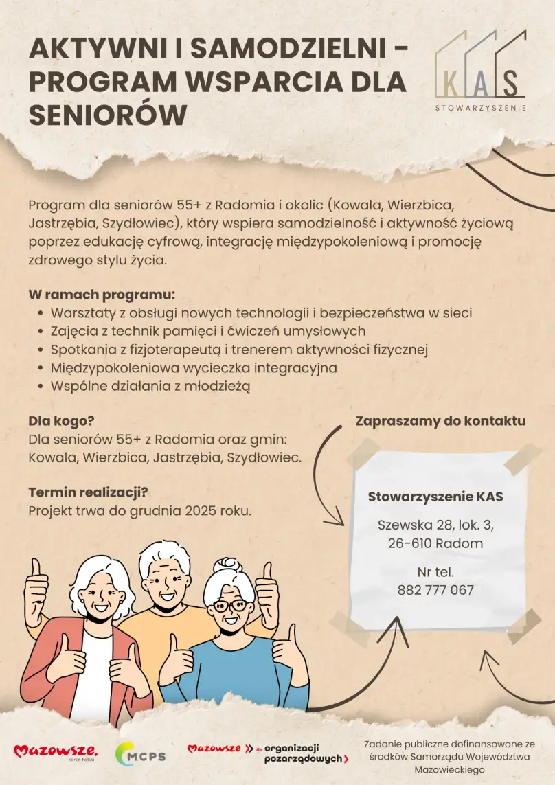Aktywni i samodzielni – program wsparcia dla seniorów